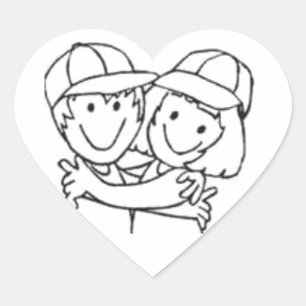 Heftsticker   Camp Carefrei Herz-Aufkleber