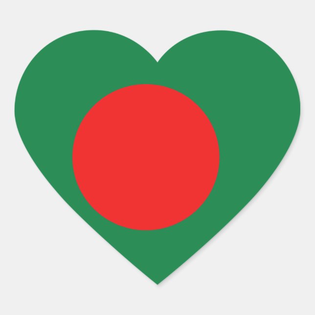Heftsticker für Bangladesch Herz-Aufkleber (Vorderseite)