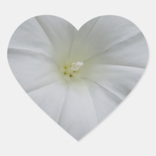 Heftsticker für weiße Blume Herz-Aufkleber