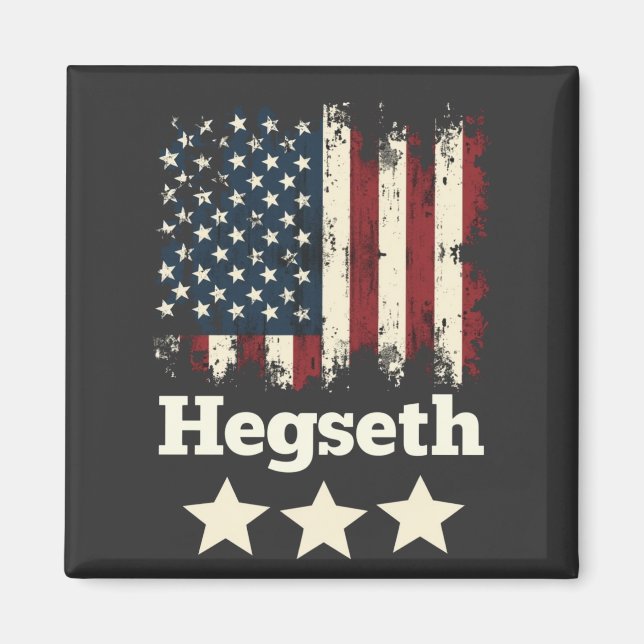 Hegseth Trump Administration American Flag Magnet (Vorne)
