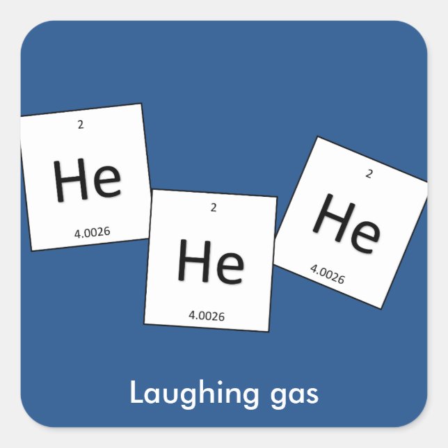 Hehehe Helium lacht Gas Element Pin Sticker (Vorderseite)