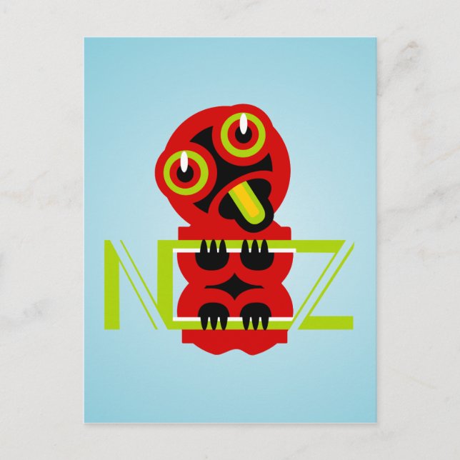 Hei Tiki Maori Design NZ Text Art Postkarte (Vorderseite)