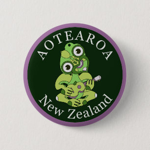 Hei Tiki Neuseeland Abzeichen Button
