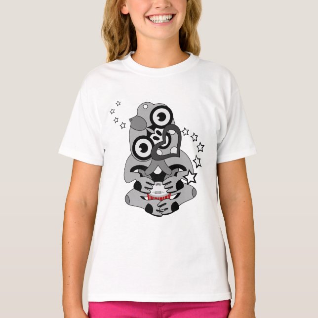 Hei Tiki New Zealand Drum T-Shirt (Vorderseite)