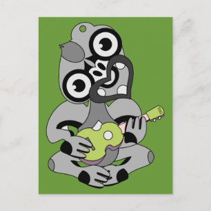 Hei Tiki Ukulele Aotearoa Postcard Postkarte