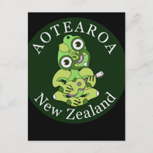 Hei Tiki Ukulele Aotearoa Postcard Postkarte