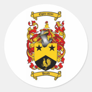 HEIDE-FAMILIENWAPPEN - HEIDE-WAPPEN RUNDER AUFKLEBER