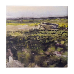 Heide mit Schubkarre von Vincent van Gogh Fliese