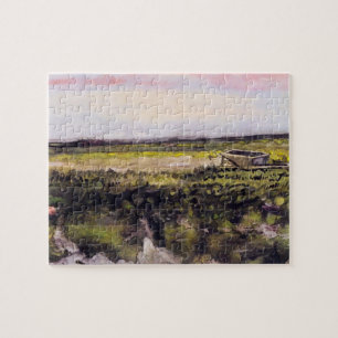 Heide mit Schubkarre von Vincent van Gogh Puzzle