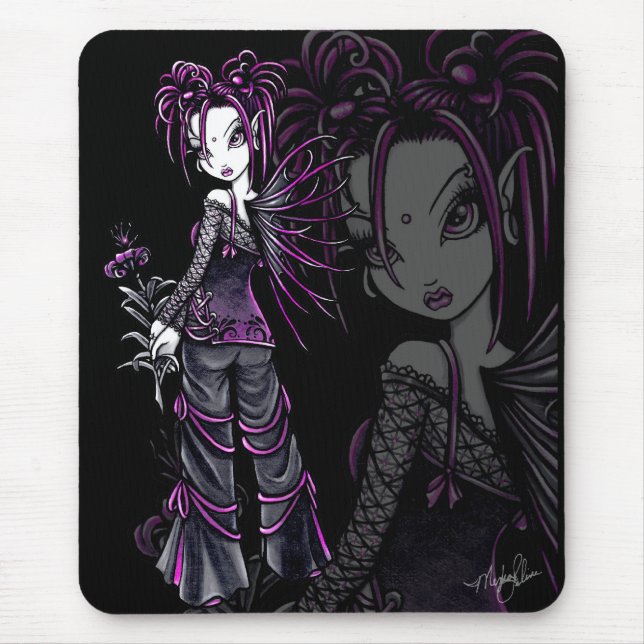Heide-rosa Blumen-Fee Mousepad (Vorne)