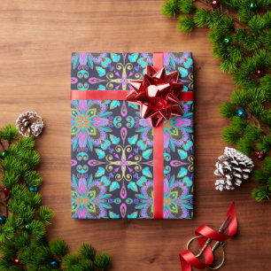 Heidelbeere Kaleidoskop Geschenkpapier