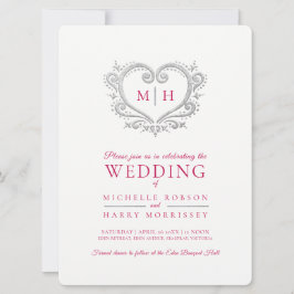 Heidelbeere Rot und Weiß Einladung