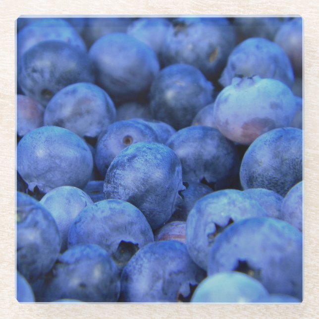 Heidelbeerpfahl Glasuntersetzer (Vorderseite)