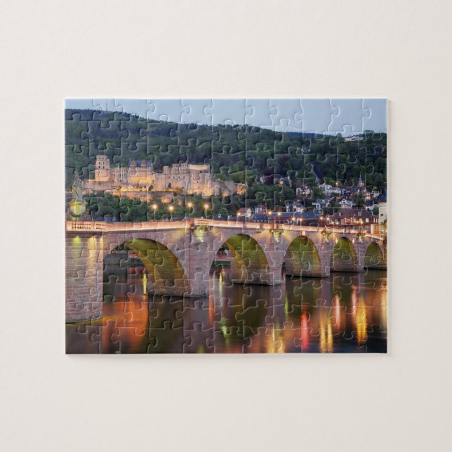 Heidelberg-Abend landschaftlich Puzzle (Horizontal)
