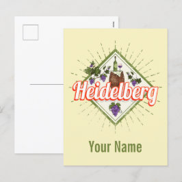 Heidelberg am Neckar Deutschland Retro Wein Vintag Feiertagspostkarte