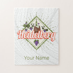 Heidelberg am Neckar Deutschland Retro Wein Vintag Puzzle