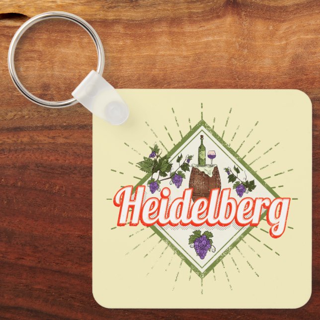 Heidelberg am Neckar Deutschland Retro Wein Vintag Schlüsselanhänger (Vorderseite)