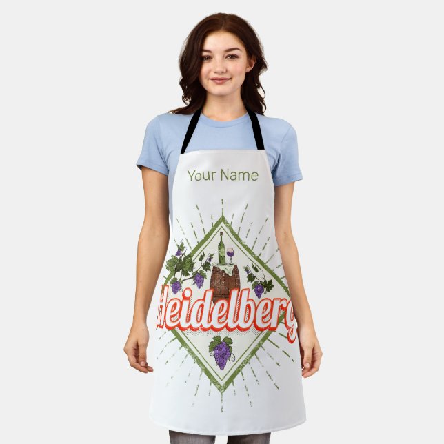 Heidelberg am Neckar Deutschland Retro Wein Vintag Schürze (Getragen)