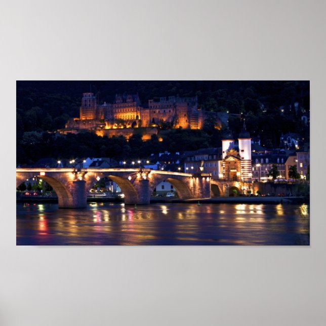 Heidelberg bei der Nachtdruckausgabe Poster (Vorne)