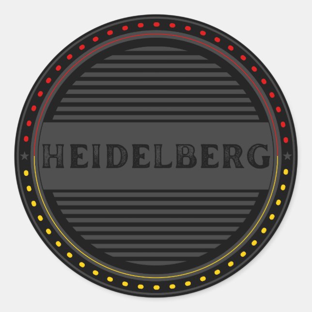 Heidelberg City Pride Emblem – German Identity Runder Aufkleber (Vorderseite)
