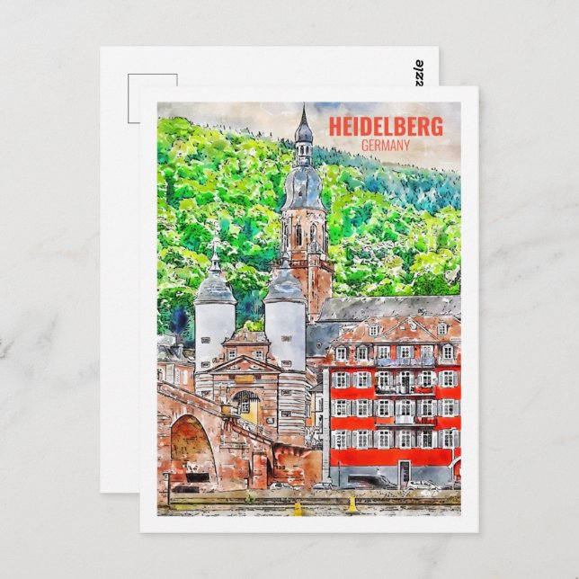 Heidelberg Deutschland Berühmtes Wassersportzentru Postkarte (Vorne/Hinten)