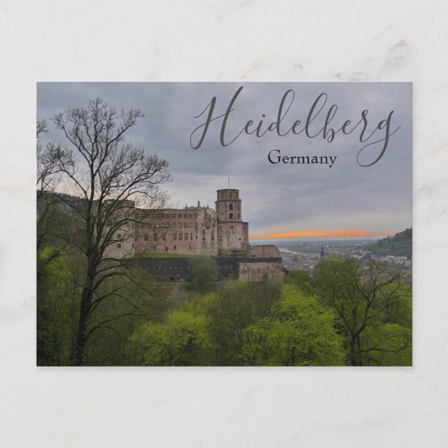 Heidelberg Deutschland Postkarte mit Schloss (Vorderseite)