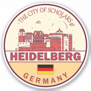 Heidelberg Deutschland Skyline Emblem Aufkleber