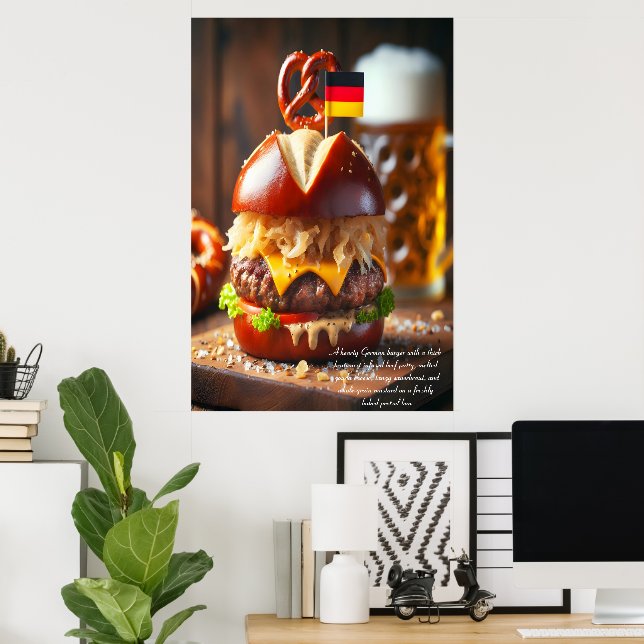 Heidelberg Haus Burger Delight 24x36 Poster (Heimbüro)