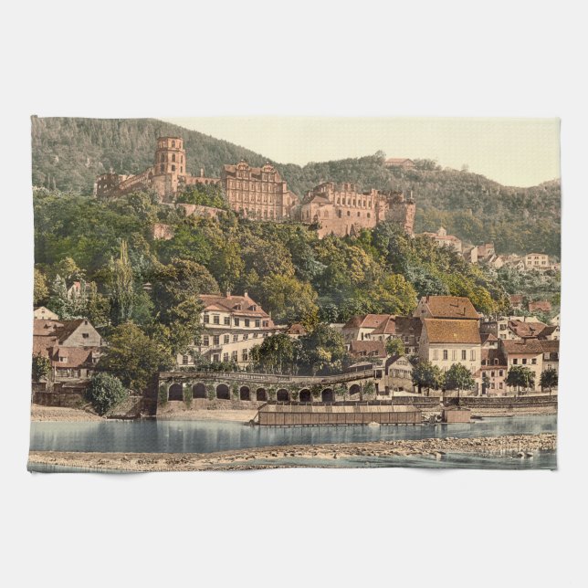 Heidelberg II, Baden-Württemberg, Deutschland Geschirrtuch (Horizontal)