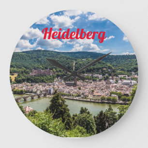 Heidelberg Neckar Panorama Deutschland Große Wanduhr