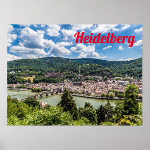 Heidelberg Neckar Panorama Deutschland Poster