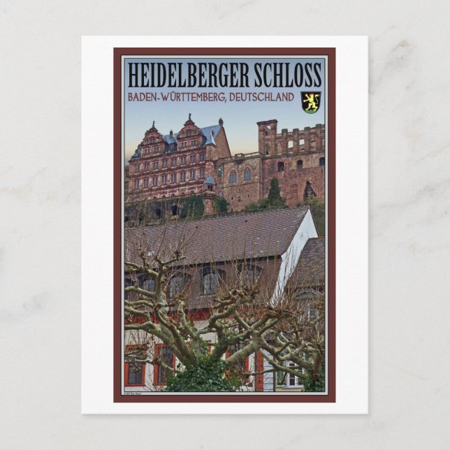 Heidelberg - Schloss von unten Postkarte (Vorderseite)