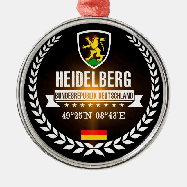 Heidelberg Silbernes Ornament (Vorne)