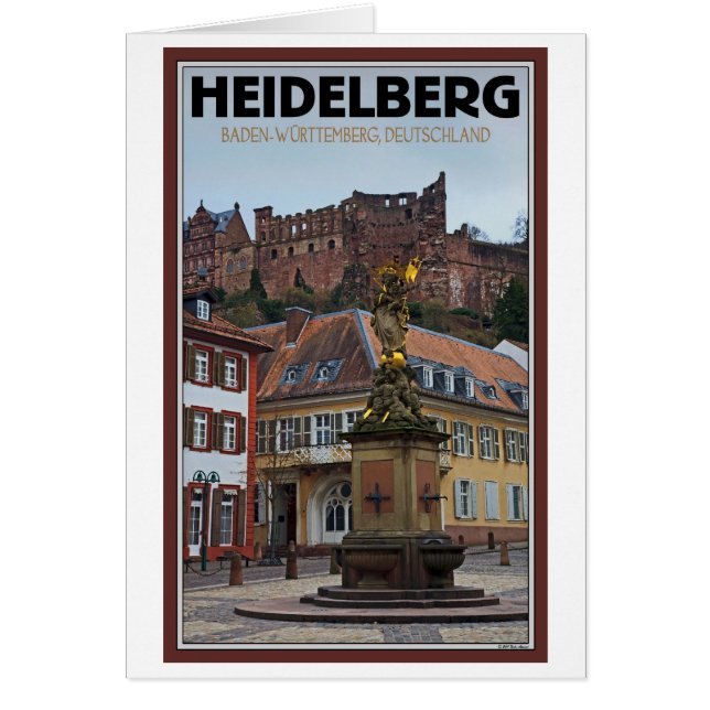 Heidelberg - Statue und Schloss (Vorne)