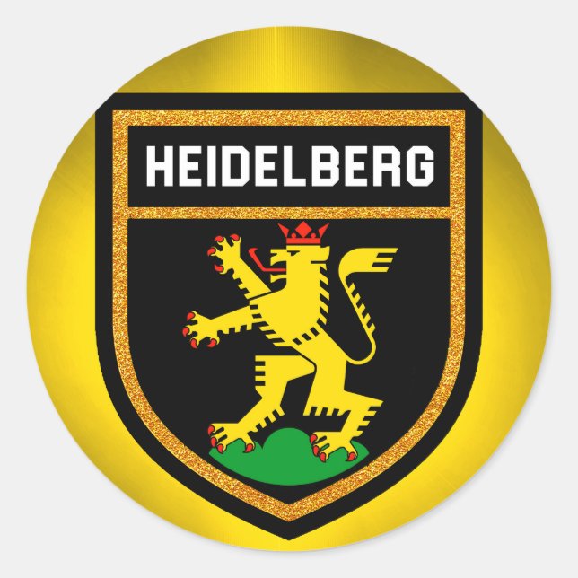 Heidelberger Flagge Runder Aufkleber (Vorderseite)