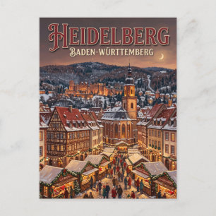 Heidelberger Weihnachtsmarkt Deutschland Postkarte