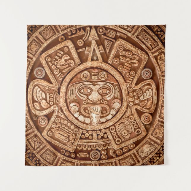 Heidenschmuck eines Stammes Maya-Textur Wandteppich (Vorderseite)