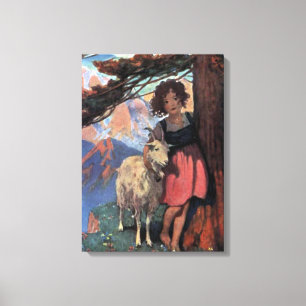 Heidi auf einem Berggipfel von Jessie Willcox Smit Leinwanddruck