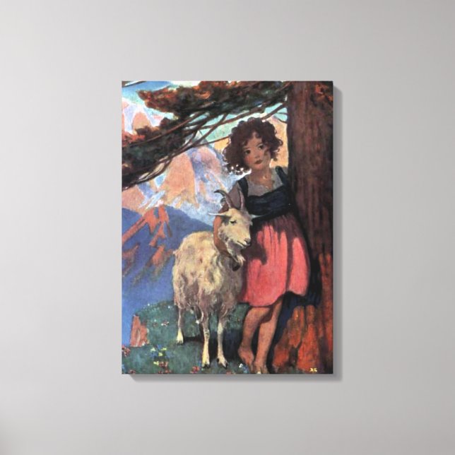 Heidi auf einem Berggipfel von Jessie Willcox Smit Leinwanddruck (Vorderseite)