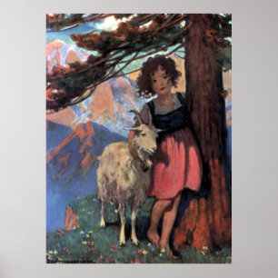 Heidi auf einem Berggipfel von Jessie Willcox Smit Poster