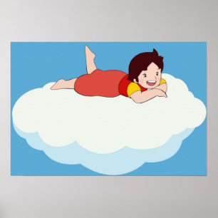 Heidi auf einer Wolke das Mädchen aus den Alpen Poster