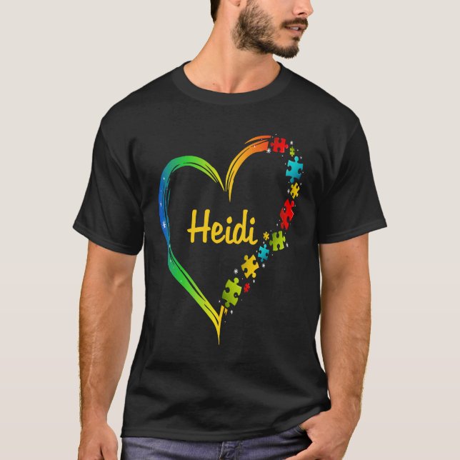 Heidi autism awareness heart puzzle idea 2020 T-Shirt (Vorderseite)