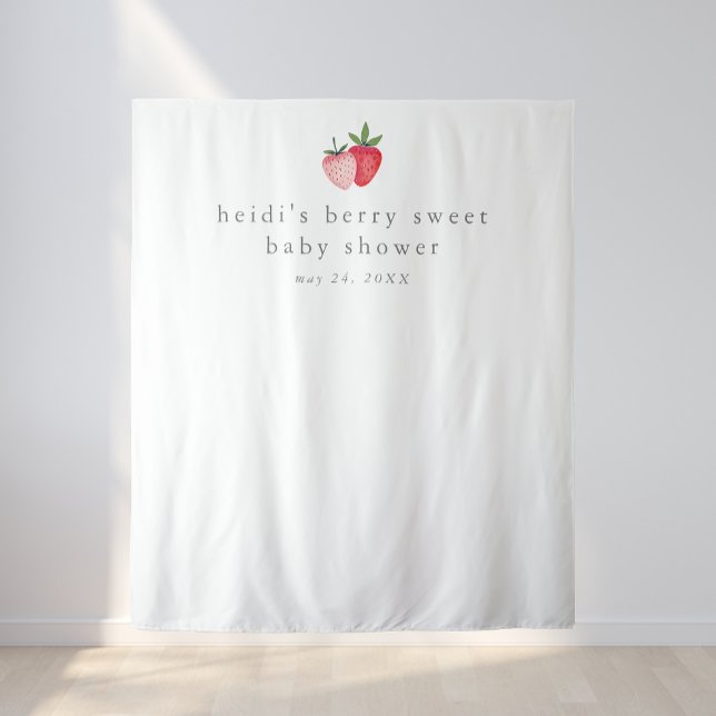 HEIDI Berry Sweet Strawberry Babydusche Hintergrun Wandteppich (HEIDI Berry Sweet Strawberry Baby Shower Backdrop)