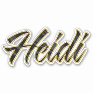 Heidi black gold Lettering Aufkleber Sticker