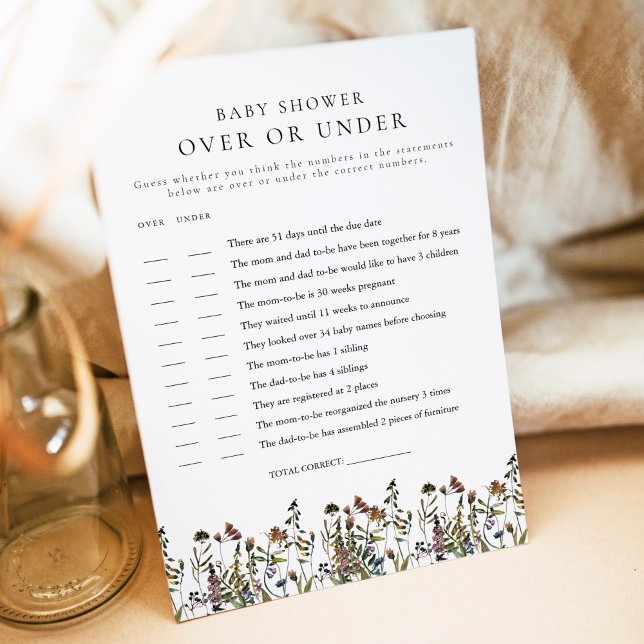 HEIDI Boho Wildblume über oder unter Babykarte Einladung (Von Creator hochgeladen)