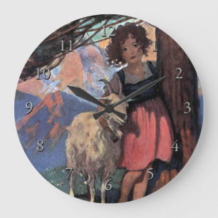 Heidi durch Jessie Willcox Smith Große Wanduhr