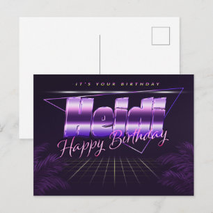 Heidi Name Vorname lila Postkarte Geburtstag