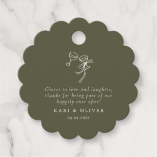 HEIDI Olive Green Wedding Geschenkanhänger