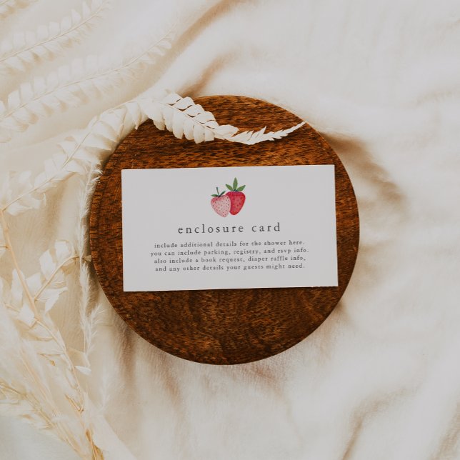 HEIDI Pink Berry Sweet Strawberry Girl Babydusche Begleitkarte (HEIDI Pink Berry Sweet Strawberry Girl Baby Shower Enclosure Card)