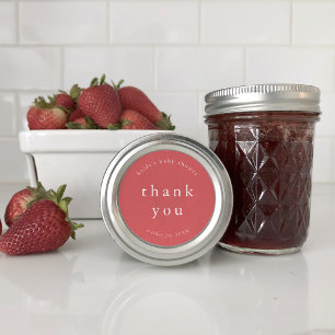 HEIDI Red Boho Einfache Babydusche Vielen Dank Runder Aufkleber